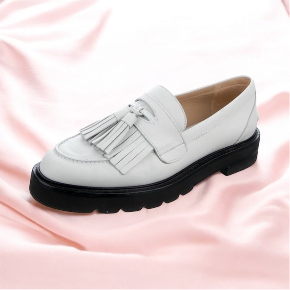 Stuart WeitzmanMila Lift Pearl leather Tassel loafers 11.5